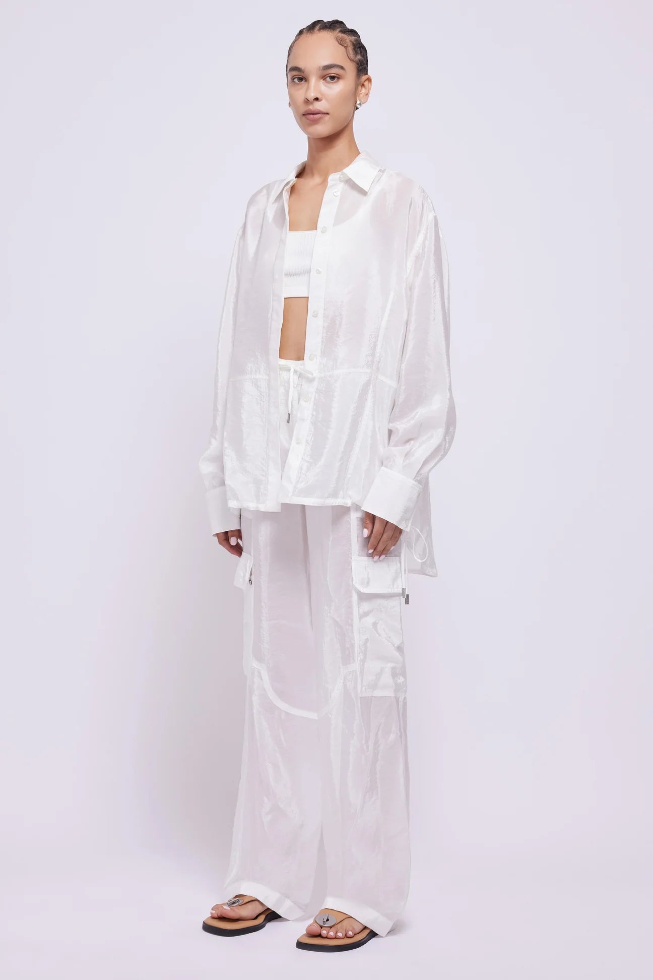 Laylah Shirt - White by Jonathan Simkhai — view 3