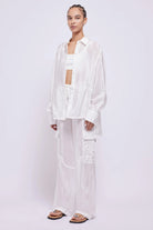 Laylah Shirt - White by Jonathan Simkhai — view 3
