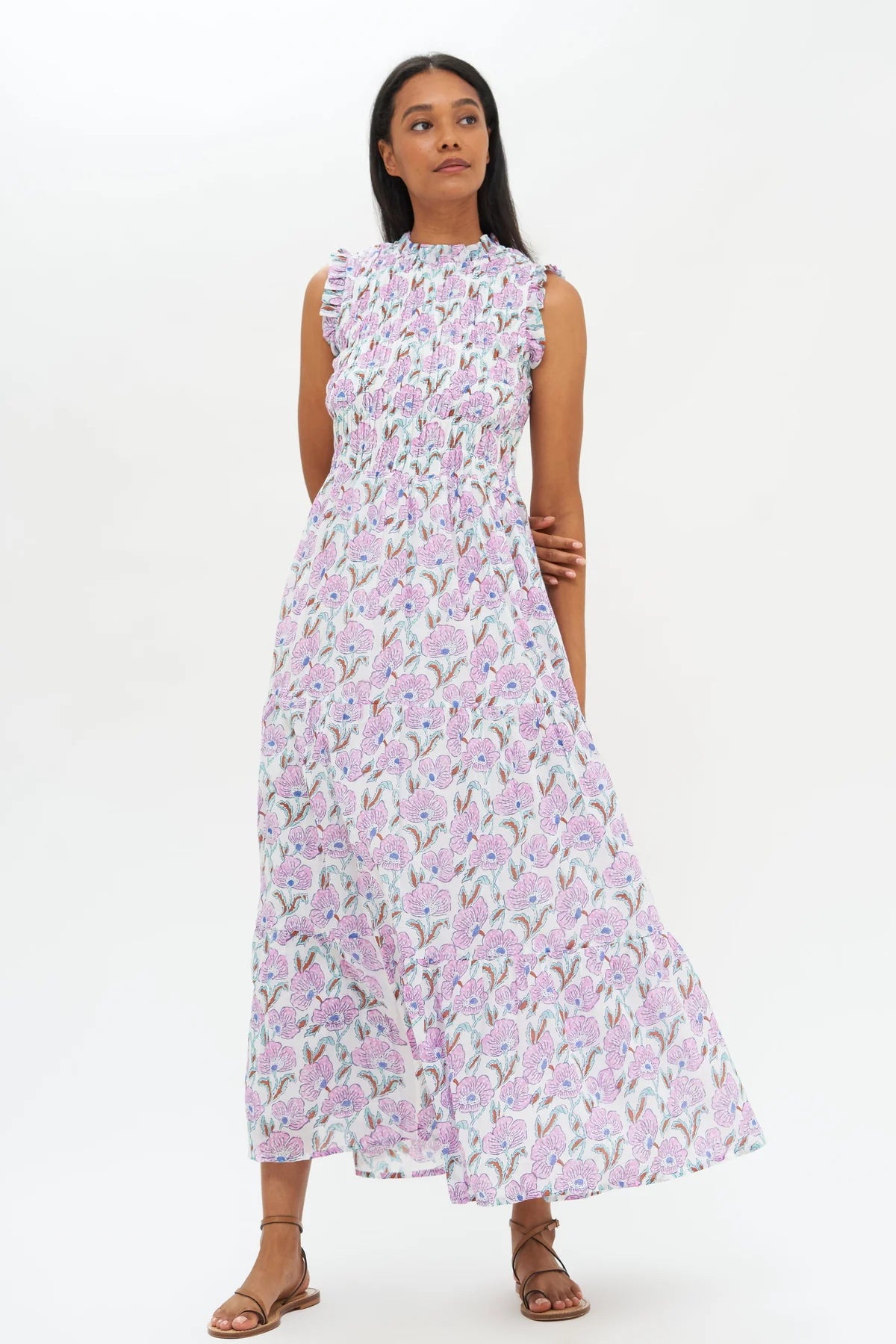 Sleeveless Smocked Maxi - Lilac by Oliphant | 25 South Boutiques