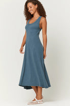 Yuma Scoop Neck Rib Tank Dress - Blue Pine by Project Social T — alternate view
