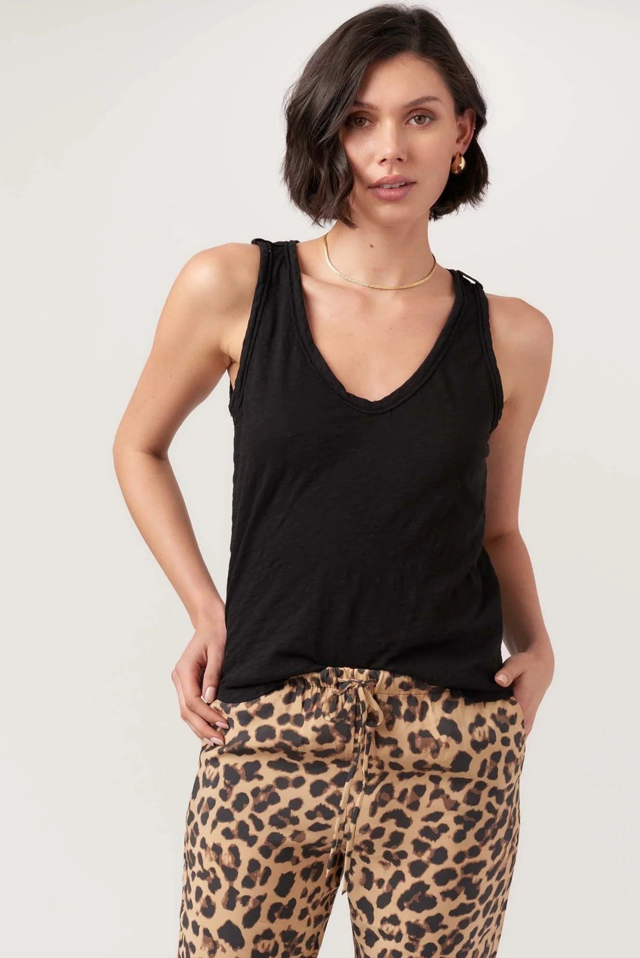 Naz Scoop Neck Slub Tank - Black by Project Social T | 25 South Boutiques