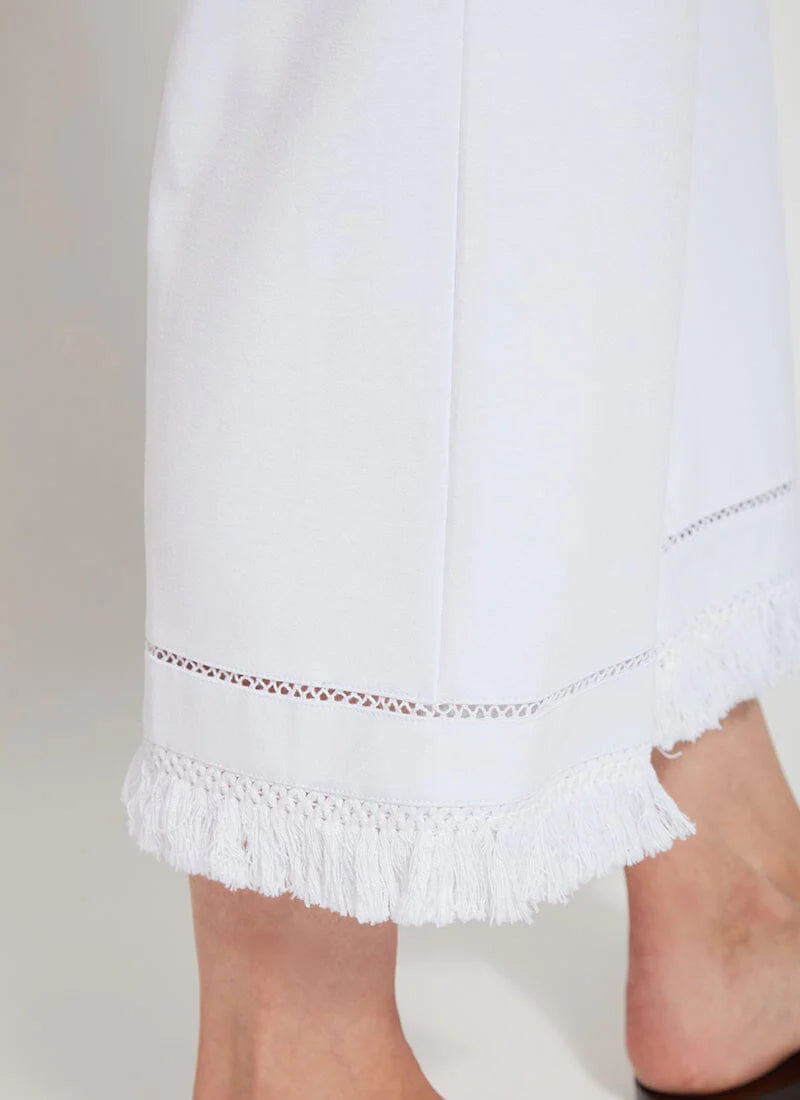 Cropped Coastal Wide Leg Pant - White by Lysse — view 3