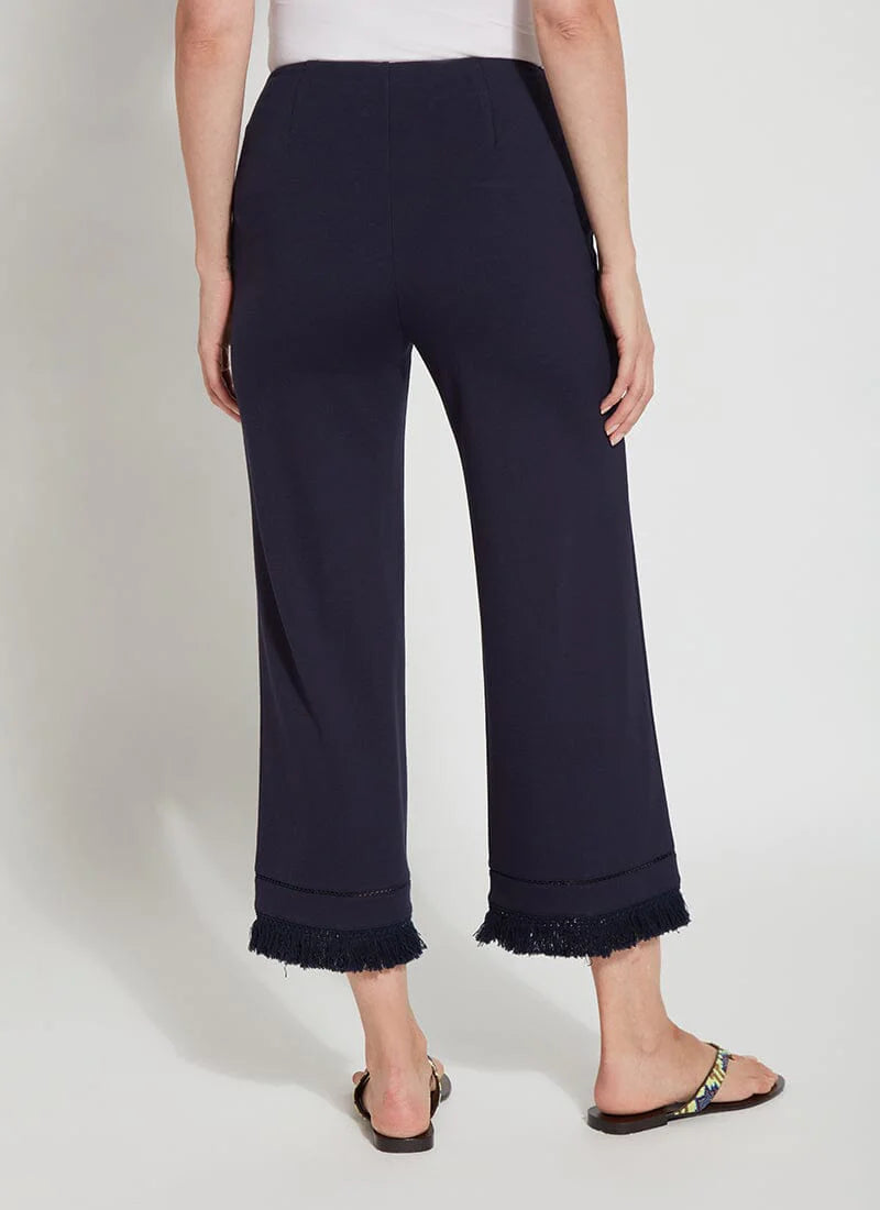 Cropped Coastal Wide Leg Pant - True Navy by Lysse — view 4