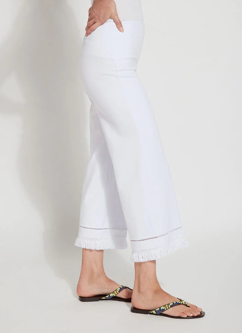 Cropped Coastal Wide Leg Pant - White by Lysse — view 4