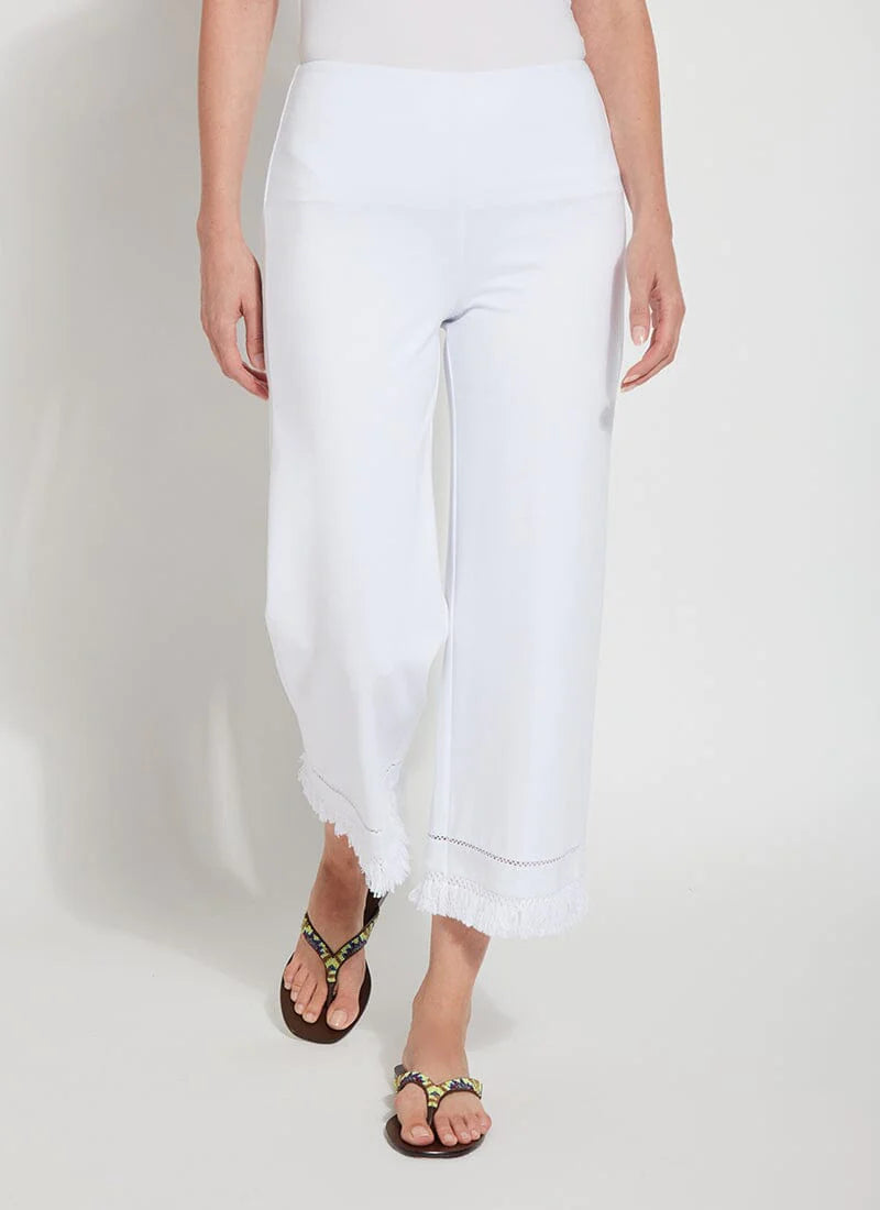 Cropped Coastal Wide Leg Pant - White by Lysse | 25 South Boutiques