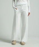 Linen Flared Trousers - Chalk by Masnada — view 3