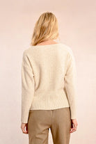 Knit & Sequin Sweater - Off White by Molly Bracken — view 4