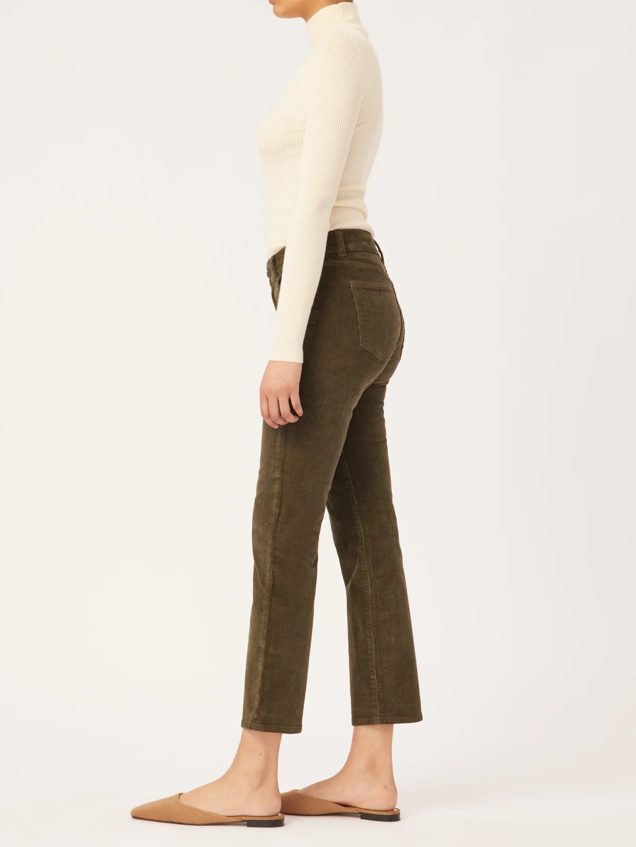 Mara Corduroy Straight Mid Rise Ankle - Dryad by DL1961 — view 3