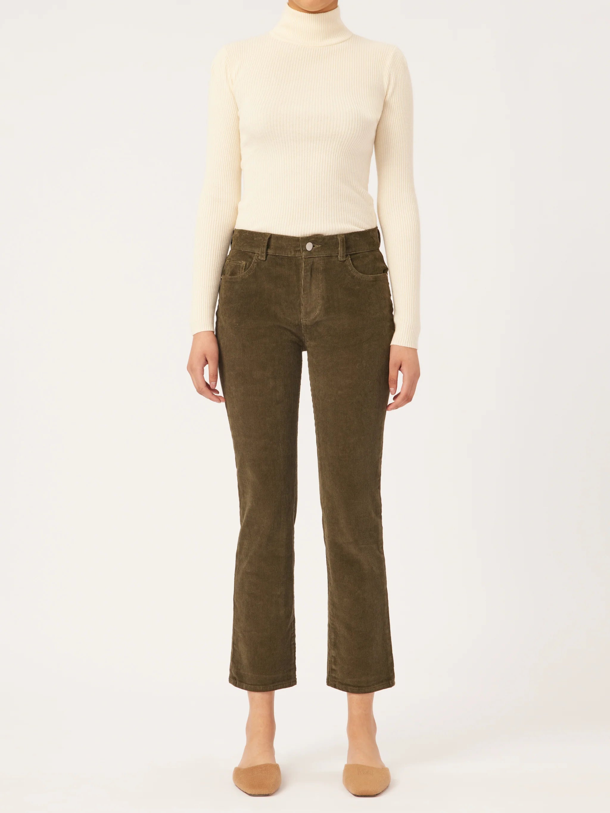 Mara Corduroy Straight Mid Rise Ankle - Dryad by DL1961 | 25 South Boutiques