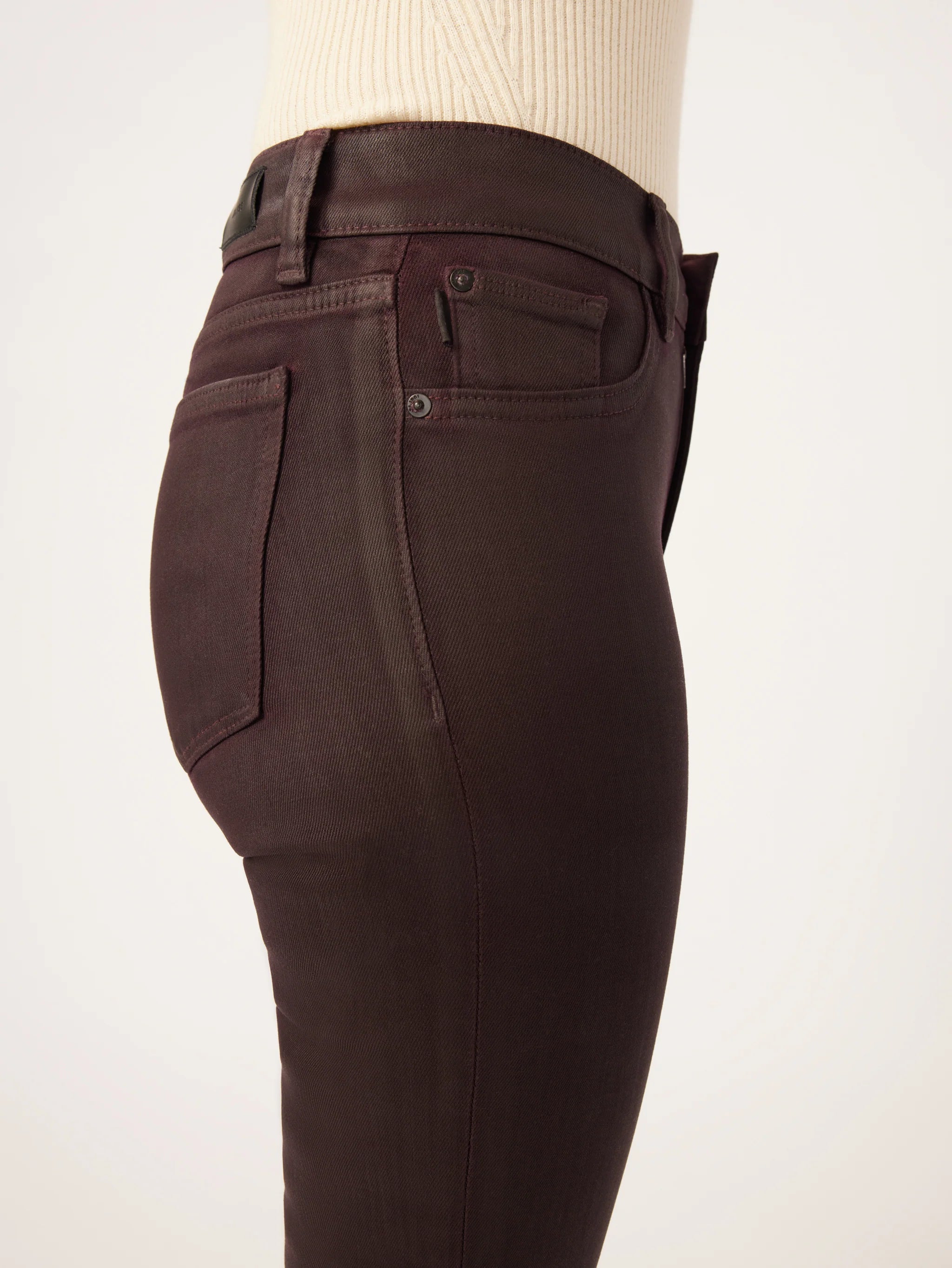 Mara Straight Mid Rise Instasculpt Ankle - Aubergine Coated by DL1961 — view 6