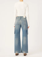 Zoie Wide Leg Low Rise Relaxed Vintage - Aged Mid Cargo by DL1961 — view 4