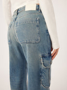 Zoie Wide Leg Low Rise Relaxed Vintage - Aged Mid Cargo by DL1961 — view 6