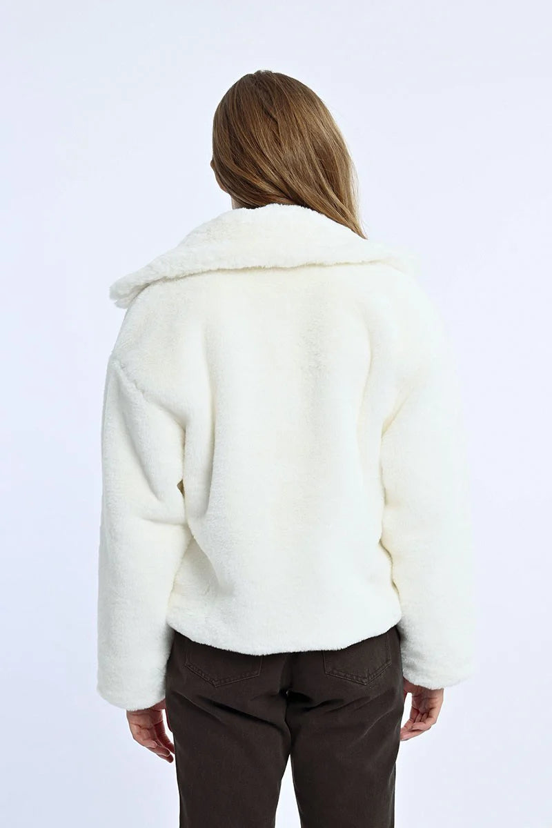 Short Textured Jacket - White by Molly Bracken — view 3