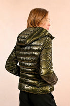 Short Iridescent Down Jacket - Khaki by Molly Bracken — view 4