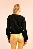 Short V Neck Cardigan - Black by Molly Bracken — view 5