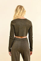 Viscose Tie Bolero - Khaki by Molly Bracken — view 3