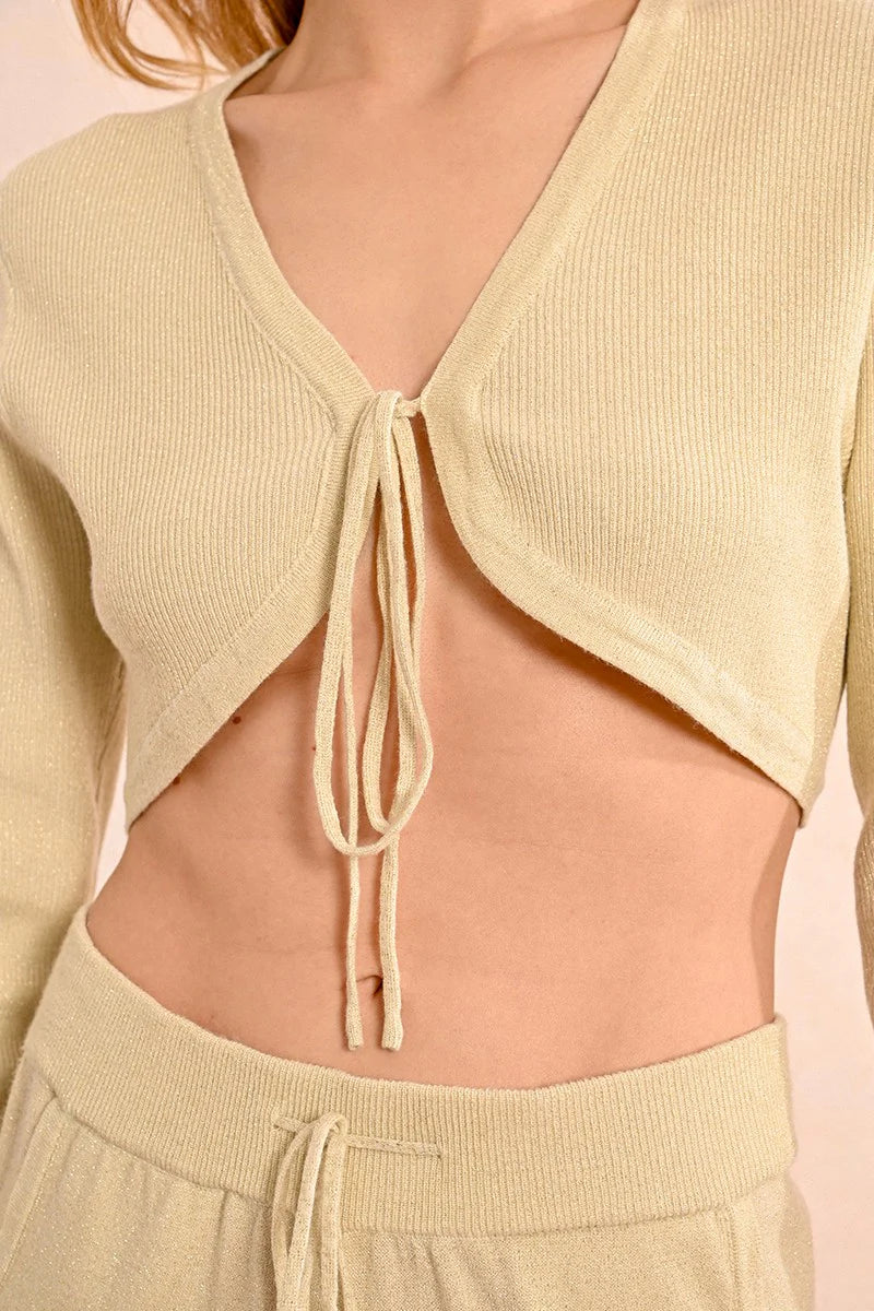Viscose Tie Bolero - White by Molly Bracken — alternate view