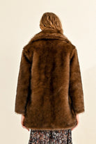 Faux Fur Coat - Brown by Molly Bracken — view 4