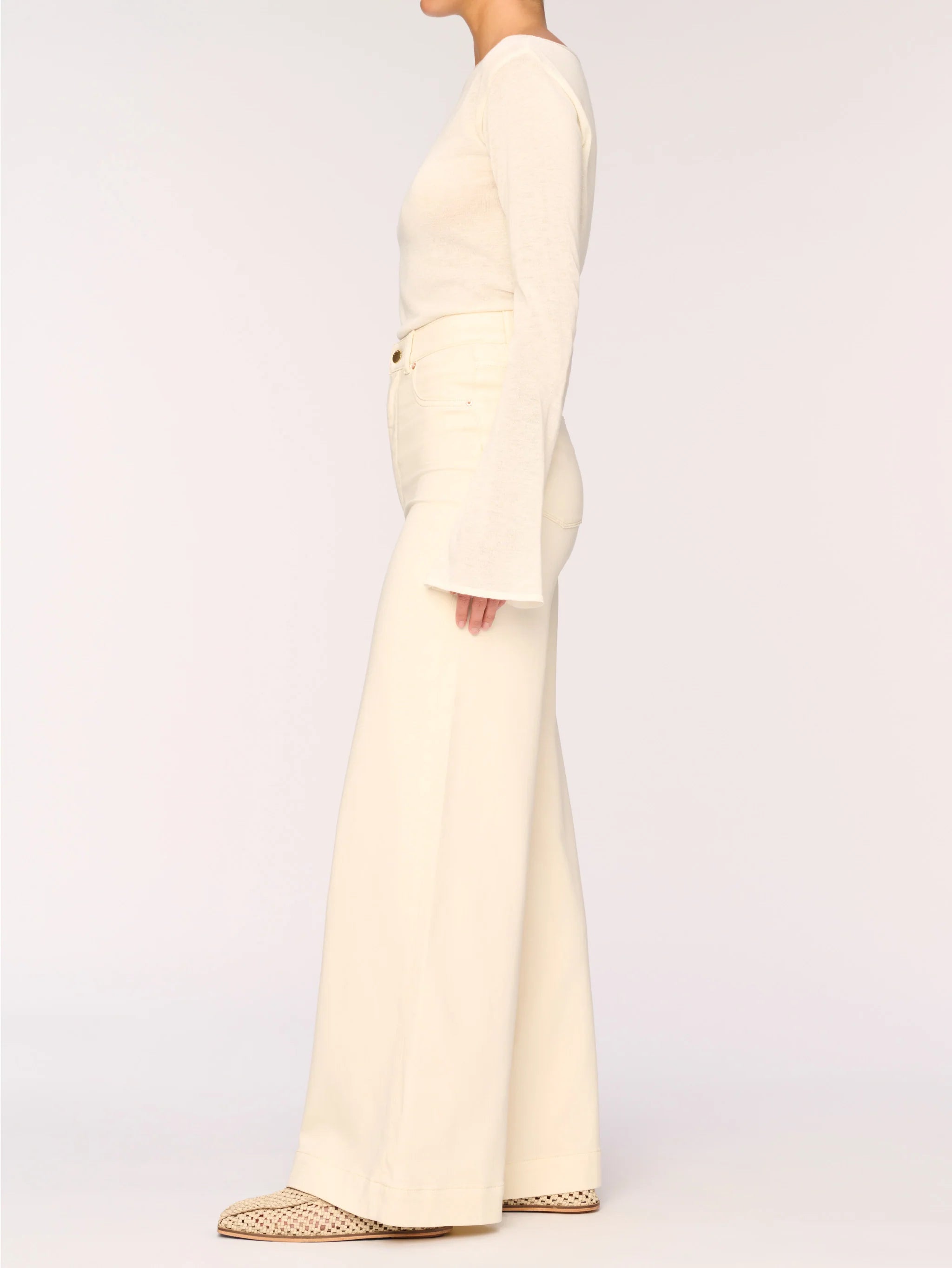 Hepburn Wide Leg High Rise - Manilla Knit by DL1961 — alternate view