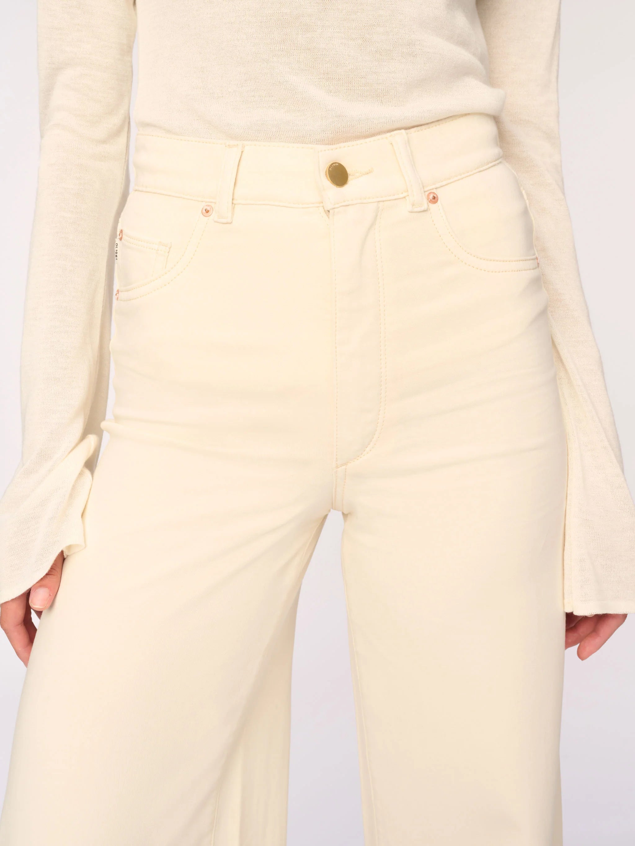 Hepburn Wide Leg High Rise - Manilla Knit by DL1961 — view 3