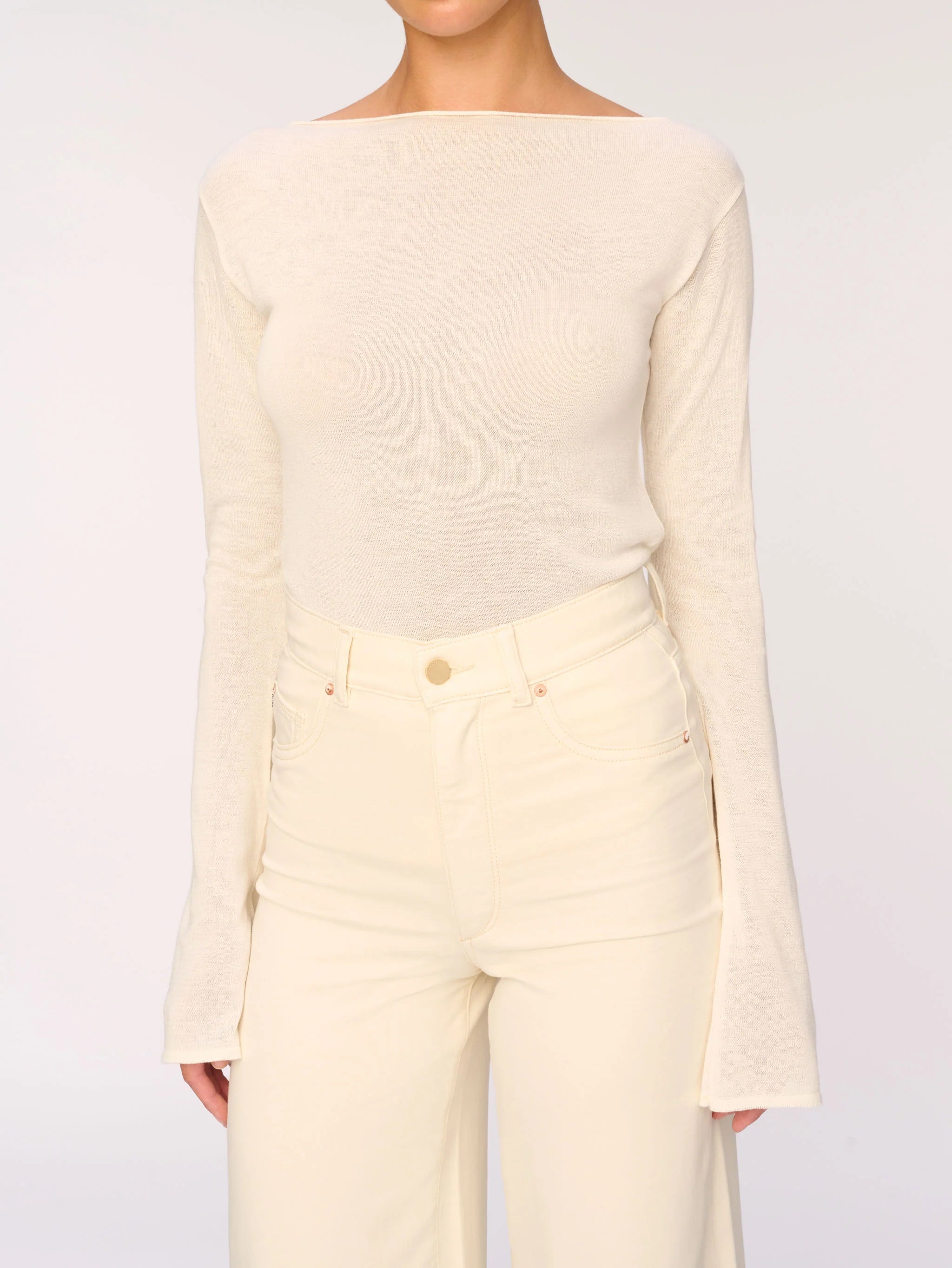 Hepburn Wide Leg High Rise - Manilla Knit by DL1961 — view 5