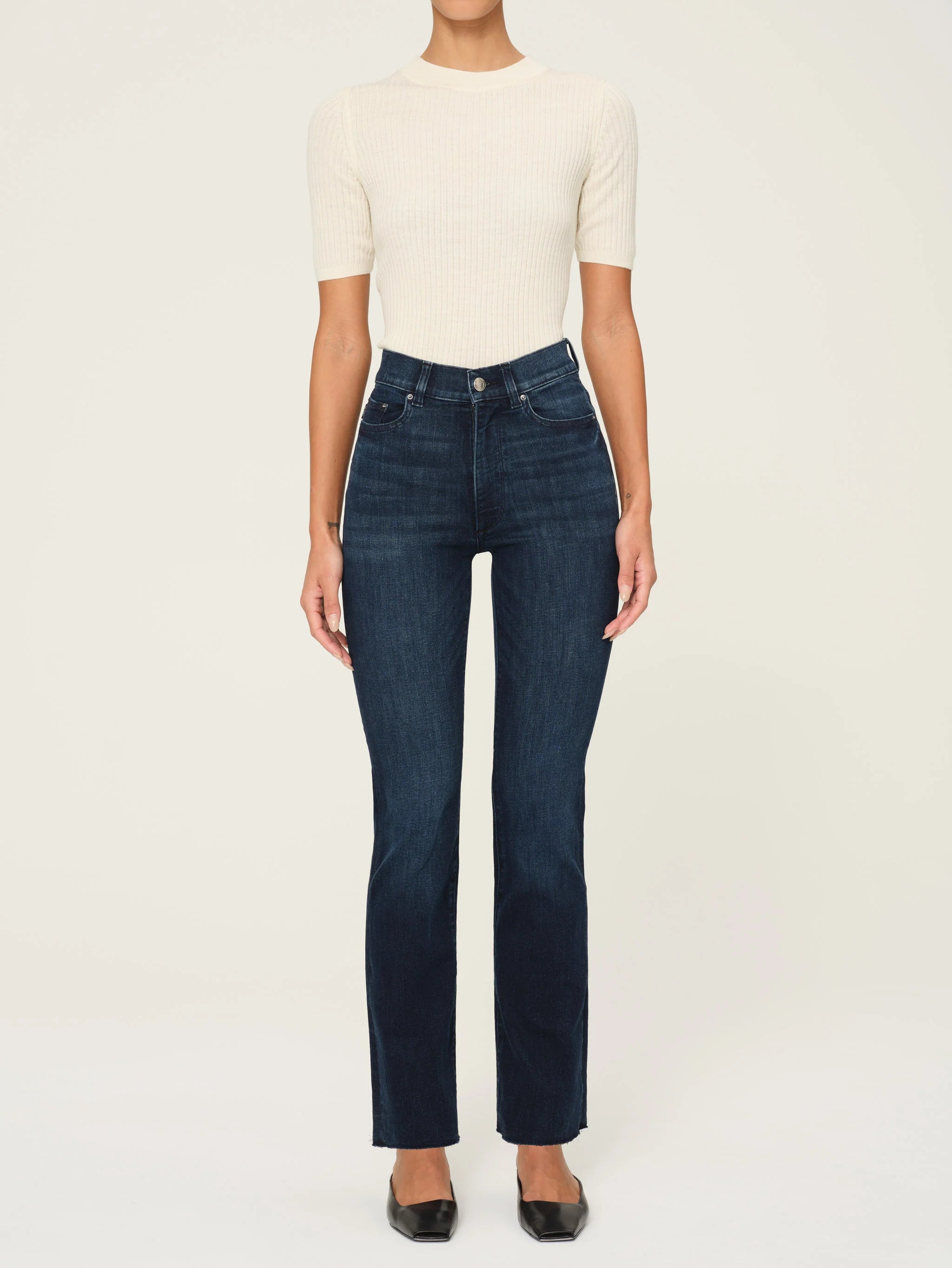 Halle Straight High Rise Instasculpt 29" Jeans - Mediterranean by DL1961 — view 3