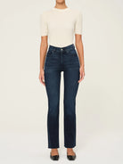Halle Straight High Rise Instasculpt 29" Jeans - Mediterranean by DL1961 — view 3