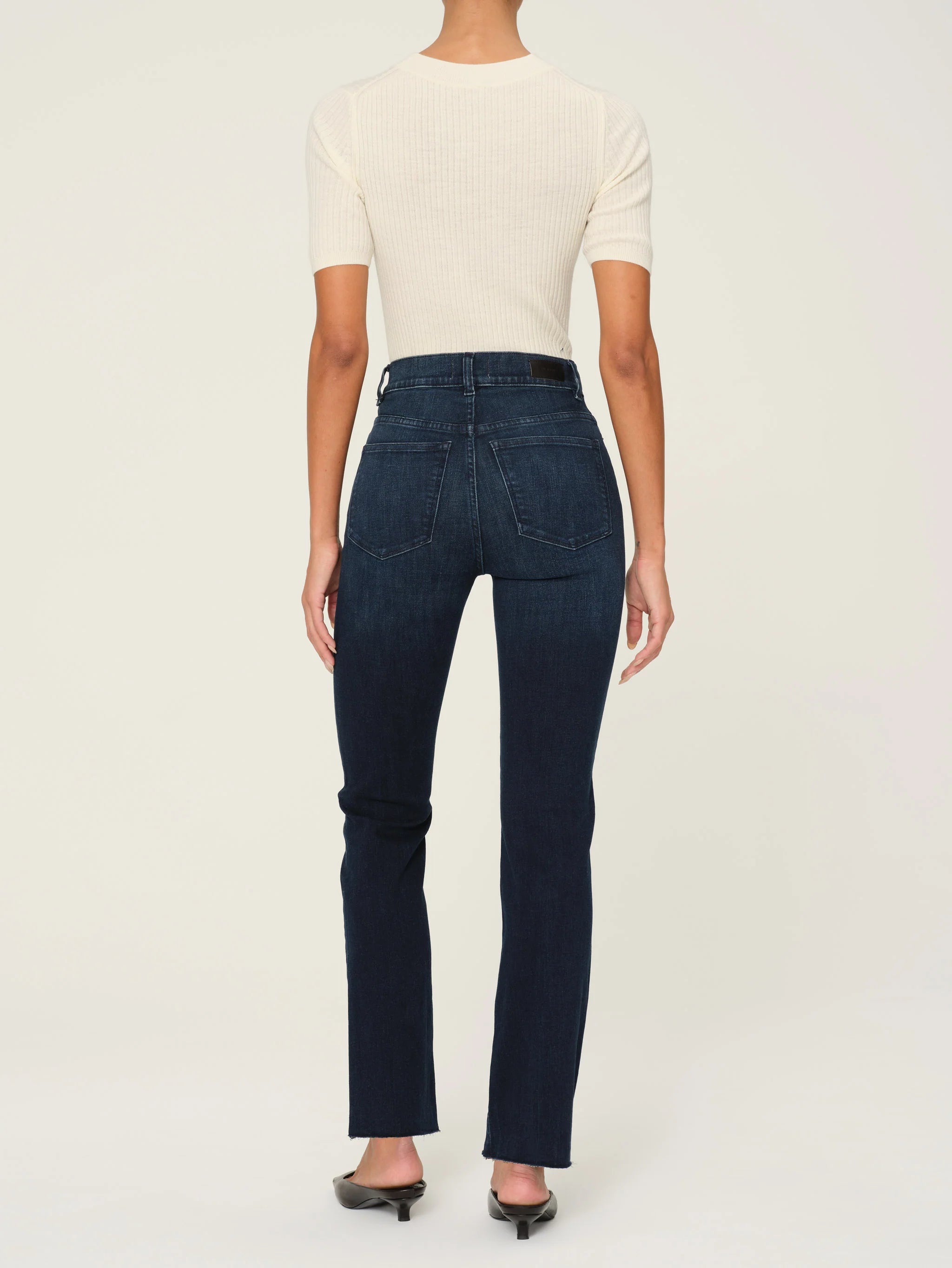 Halle Straight High Rise Instasculpt 29" Jeans - Mediterranean by DL1961 — view 4