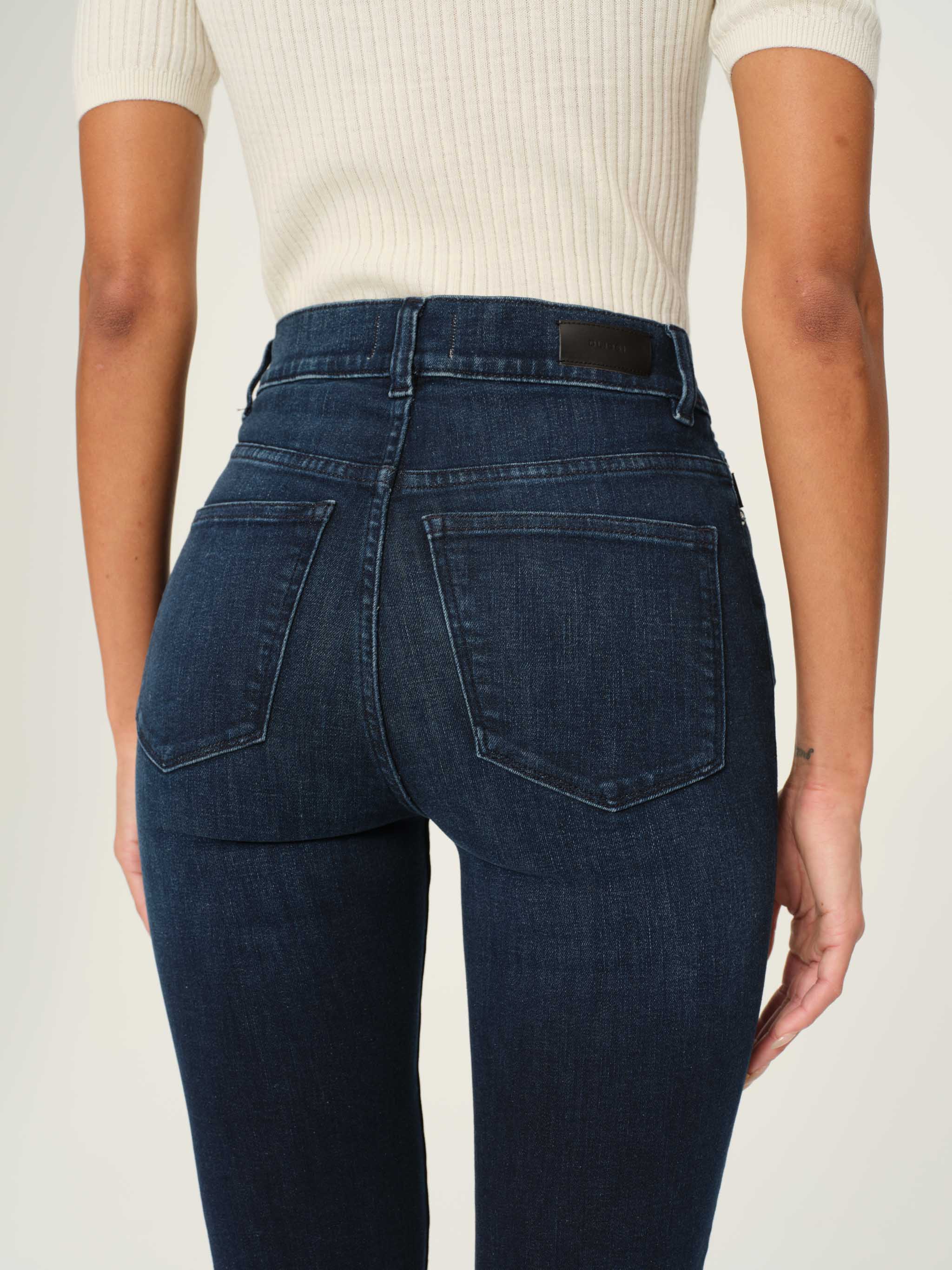 Halle Straight High Rise Instasculpt 29" Jeans - Mediterranean by DL1961 — view 5
