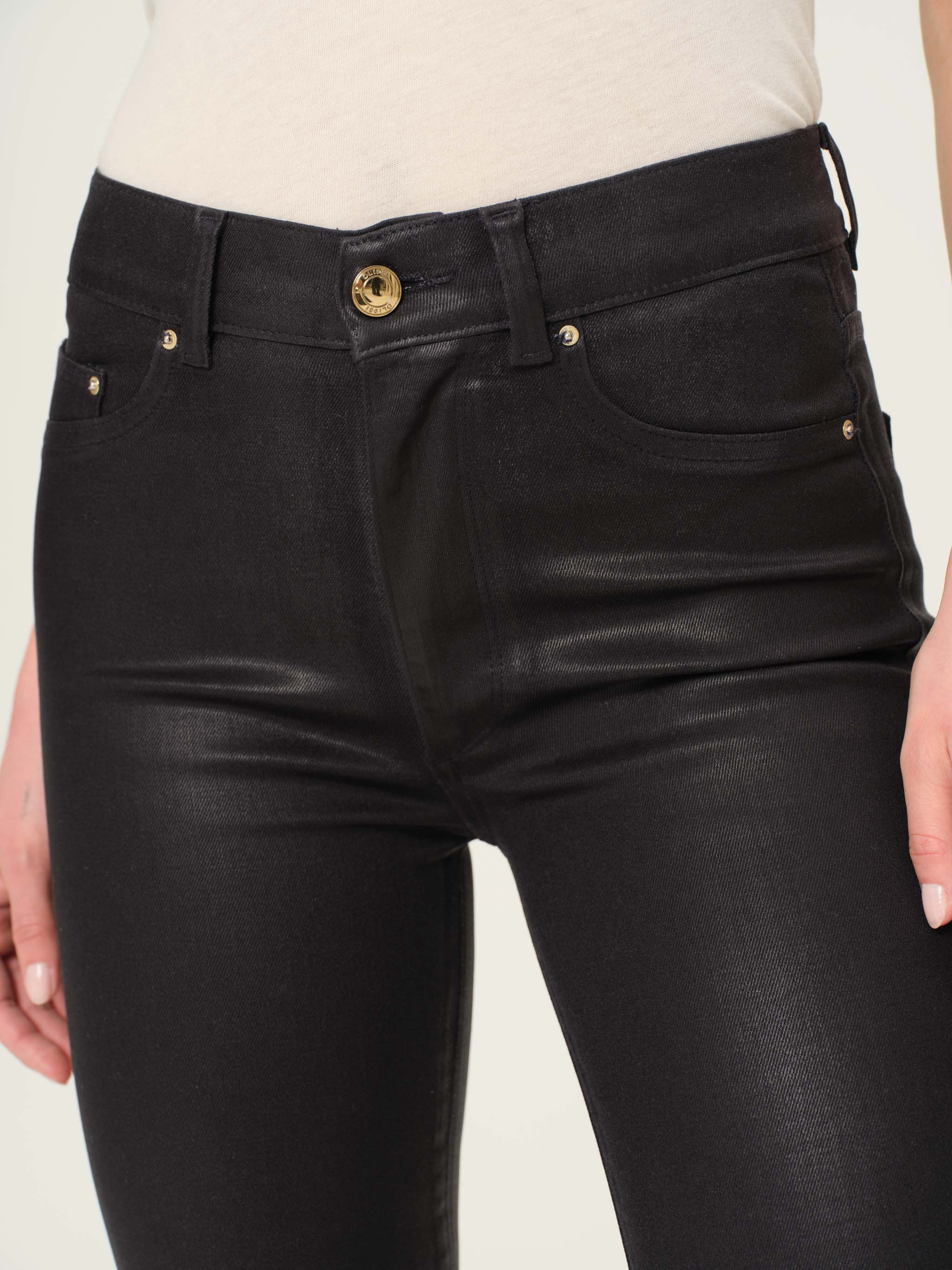 Bridget Boot High Rise Instasculpt 33" Jeans - Glazed Blueberry Coated by DL1961 — view 5