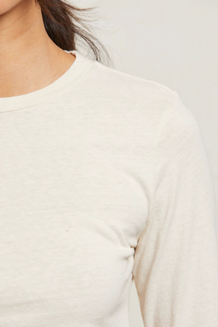 Jamie Cotton Long Sleeve Crew - Sugar by perfectwhitetee — view 3