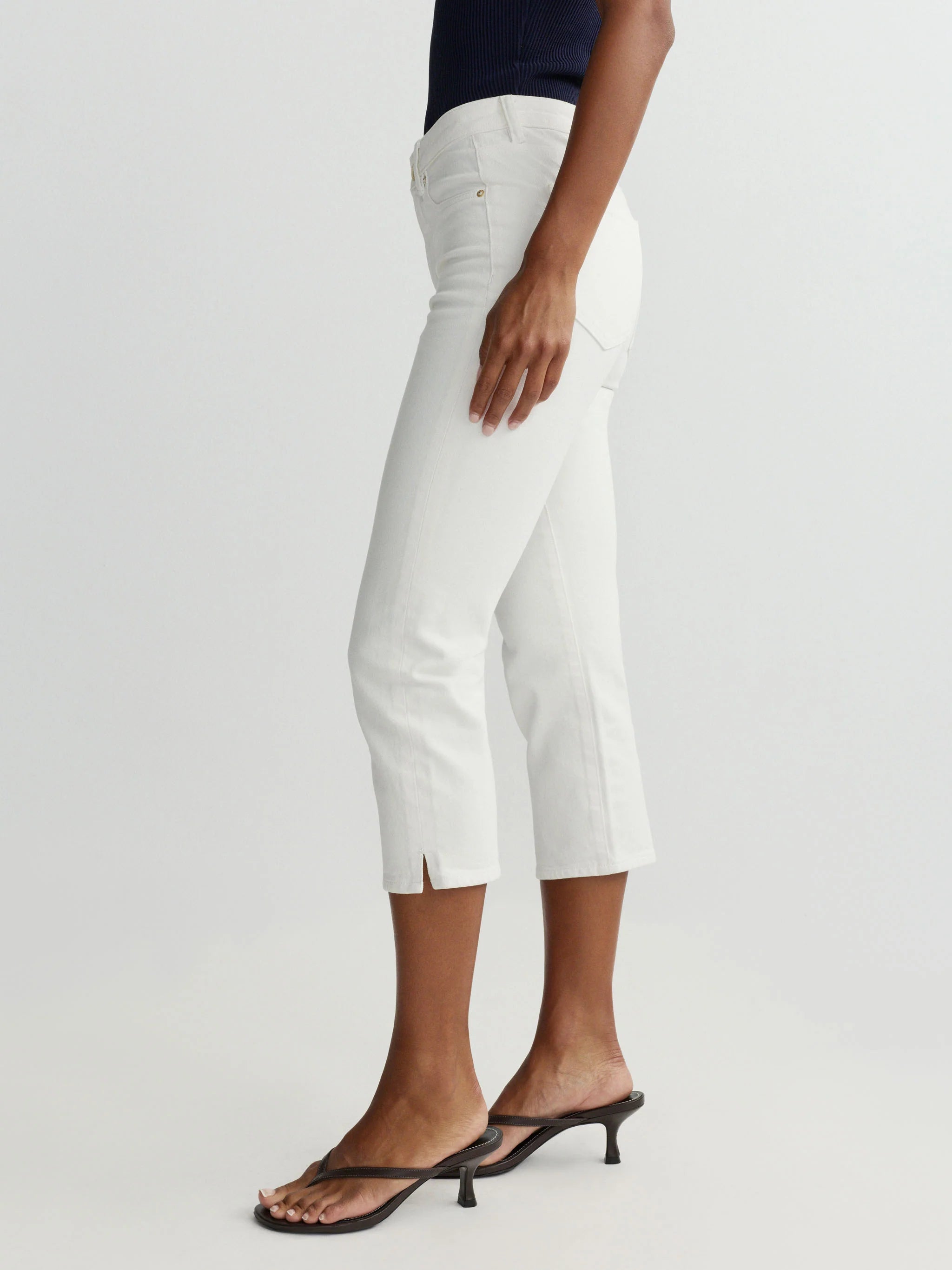 Kristy Capri High Rise 22" - White by DL1961 — view 4