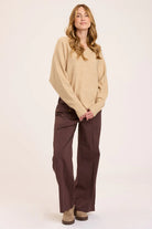 Gretchen V Neck - Pale Camel by XCVI — view 4