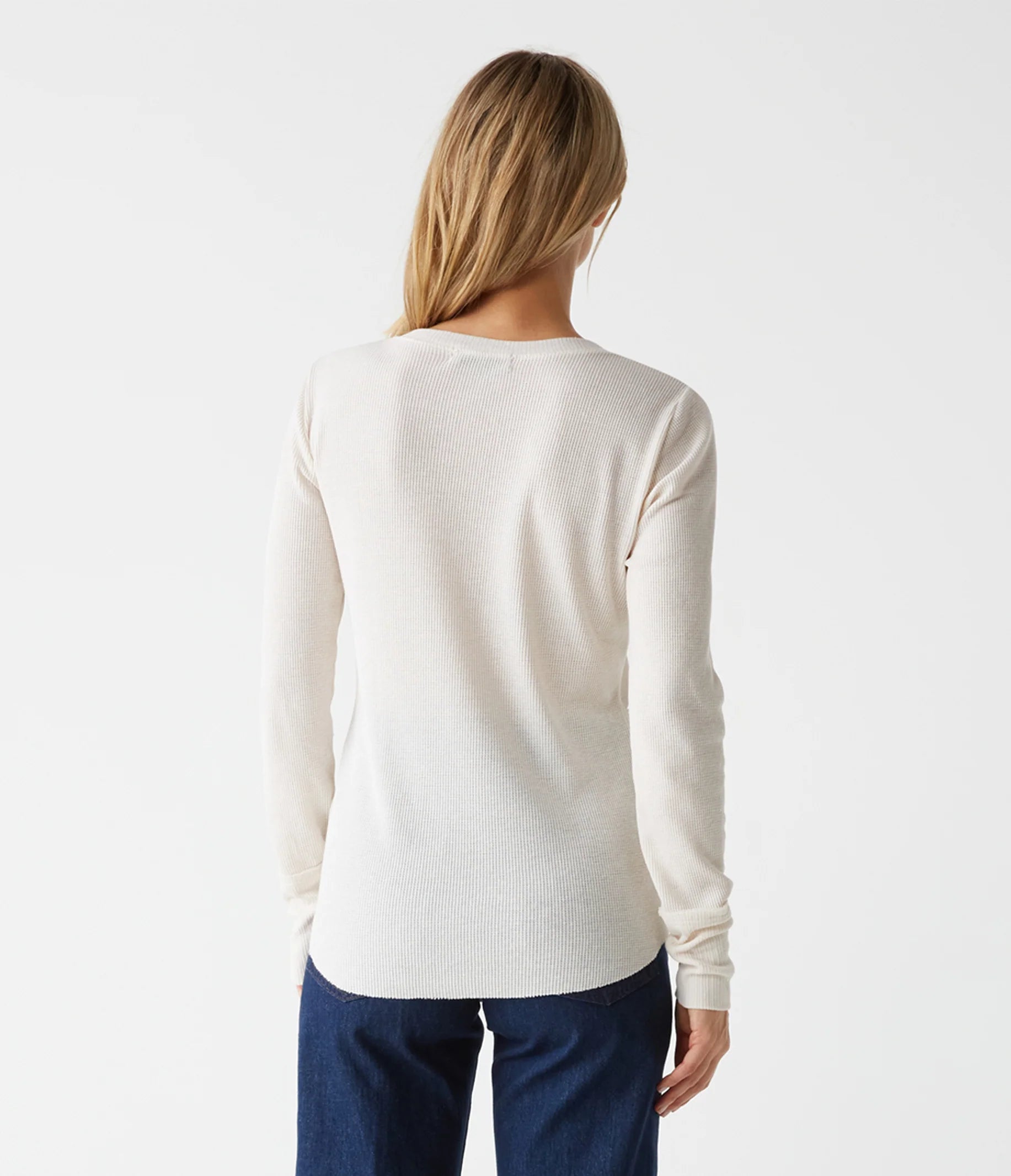 Regan Thermal Henley Tee - Chalk by Michael Stars — alternate view