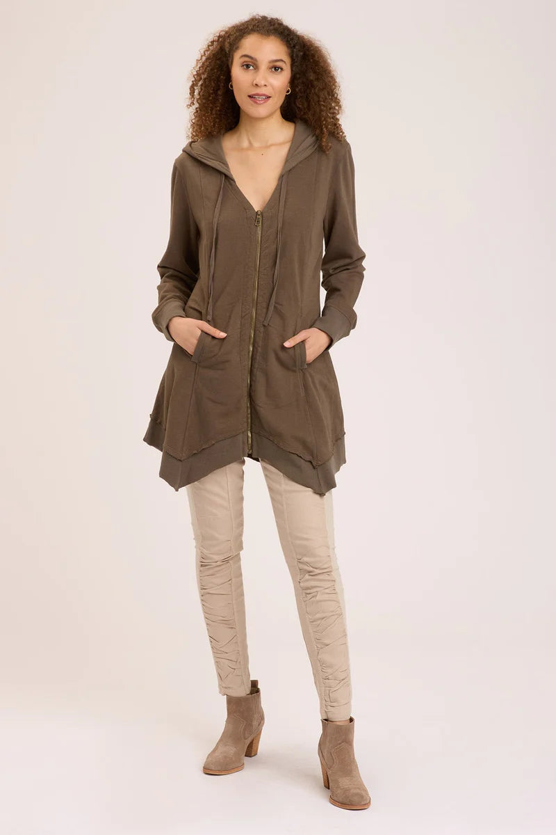 Merchantile Fleece Jacket - Olive by XCVI — view 4