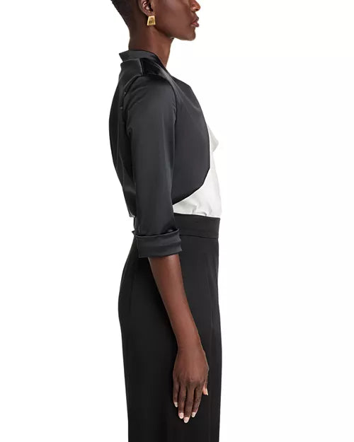 Amatista Satin Jacket - Black by Chiara Boni — view 4