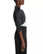 Amatista Satin Jacket - Black by Chiara Boni — view 4