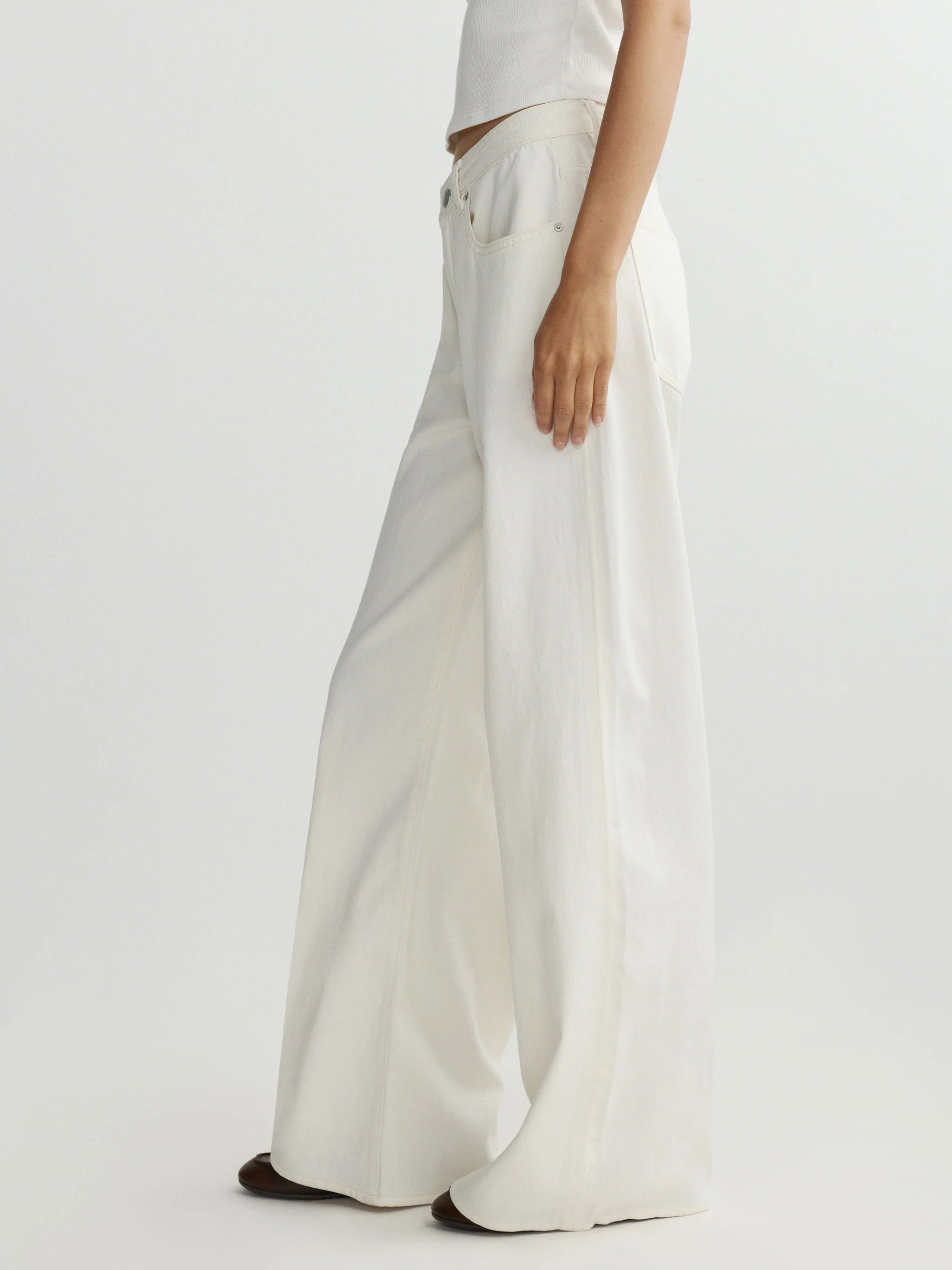 Alex Baggy Wide Leg Low Rise 32” Jeans - Eggshell Aura by DL1961 — view 3