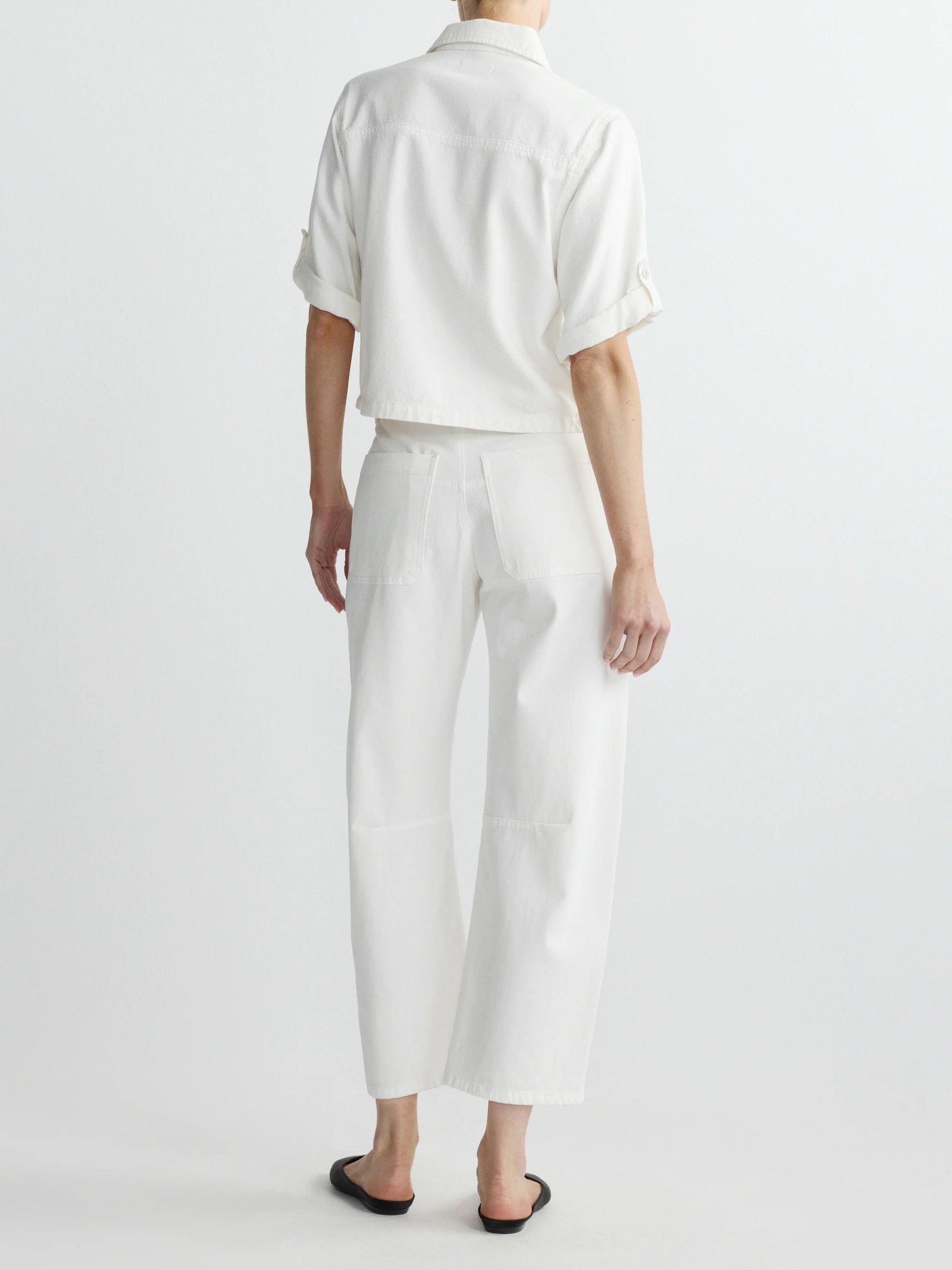 Bilie Easy Barrel High Rise 26" Pants - White by DL1961 — view 4