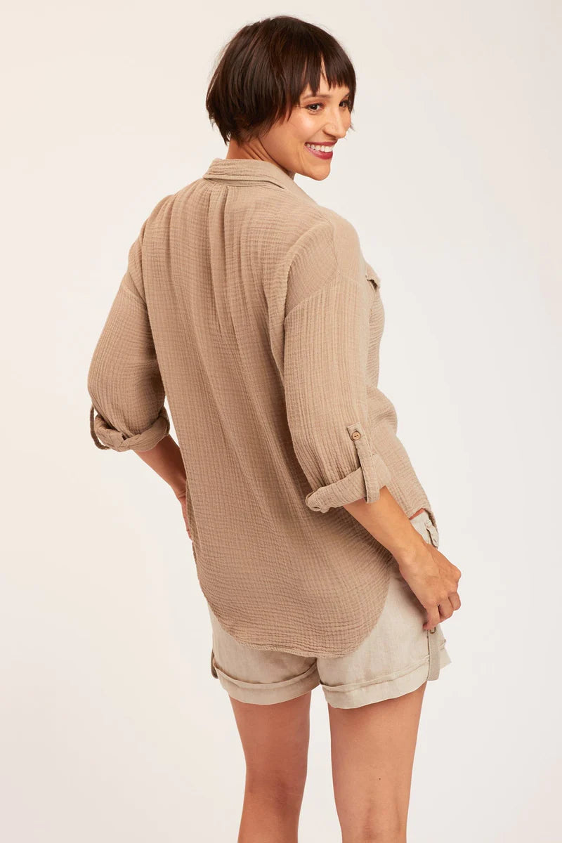 Wendell Button Up Shirt - Merino Wool Pigment by XCVI — alternate view