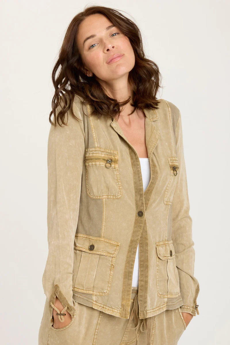 Tula Blazer - Distressed Wash Linwood by XCVI | 25 South Boutiques
