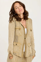 Tula Blazer - Distressed Wash Linwood by XCVI | 25 South Boutiques