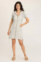 Linen Lenchen Hooded Jacket Dress - Whitecap Pigment by XCVI | 25 South Boutiques