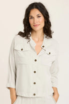 Twill Colbert Jacket - Whitecap Pigment by XCVI | 25 South Boutiques