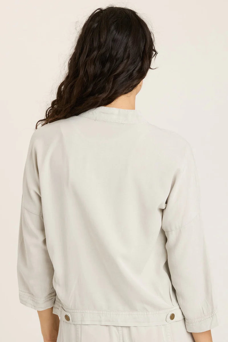 Twill Colbert Jacket - Whitecap Pigment by XCVI — view 3