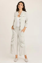 Twill Colbert Jacket - Whitecap Pigment by XCVI — view 4