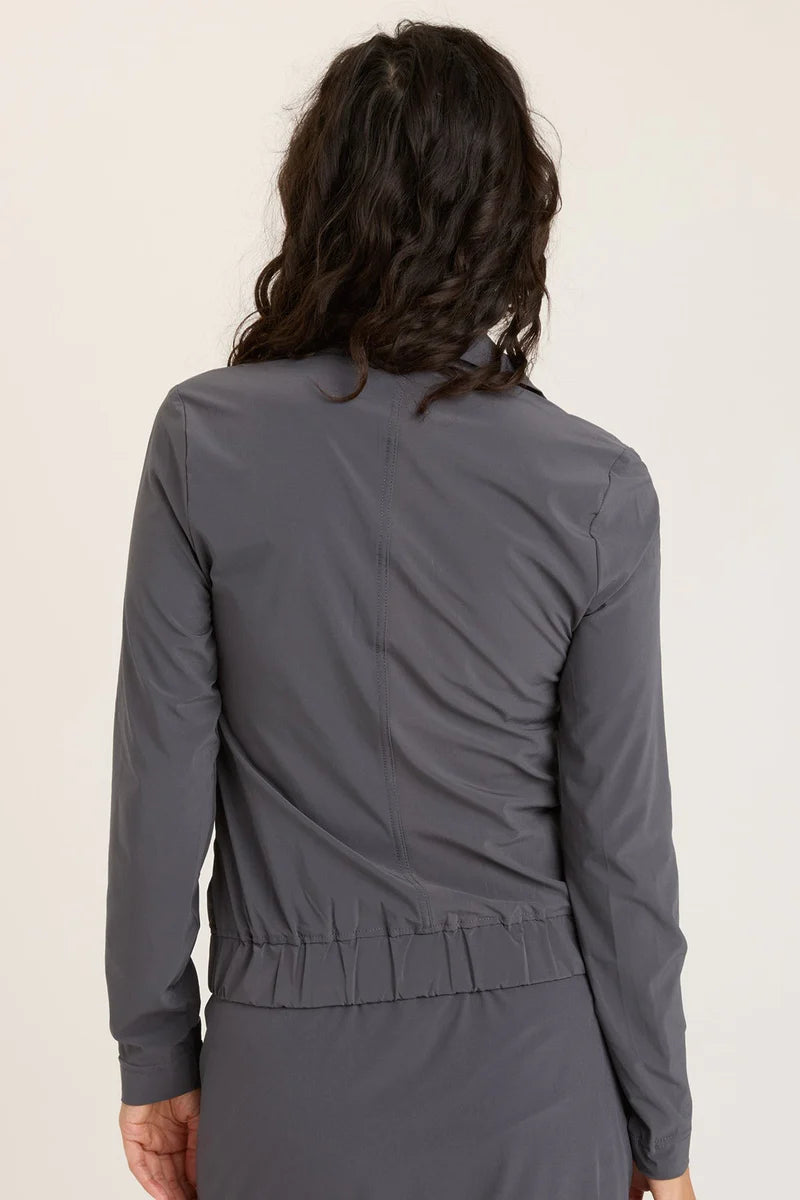 Momentum Jacket - Charcoal by XCVI — view 3