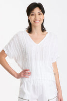 Jarvis V Neck - White by XCVI | 25 South Boutiques