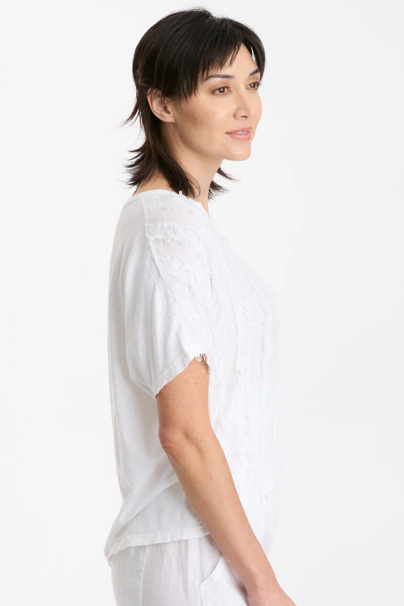 Jarvis V Neck - White by XCVI — alternate view