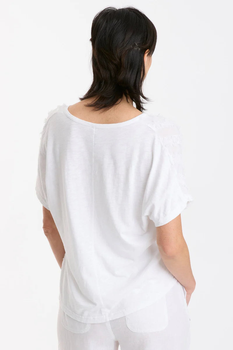 Jarvis V Neck - White by XCVI — view 3